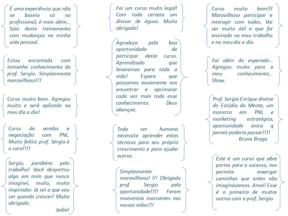 Depoimentos Cursos PNL 2